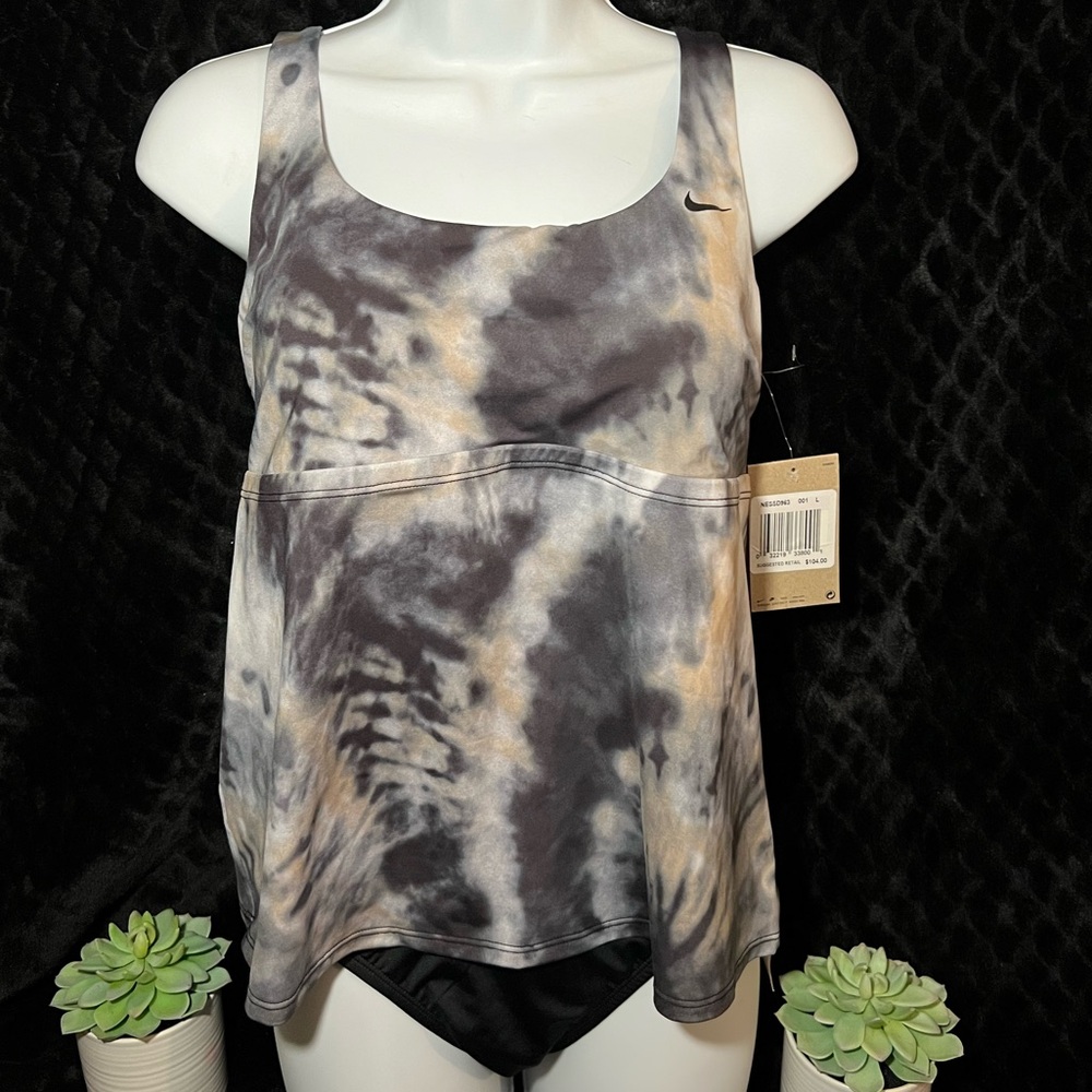 NIKE 2-PC TIE DYE SCOOP NECK TANKINI SWIMSUIT SET NWT